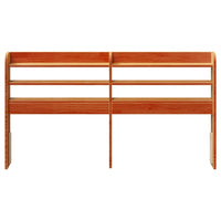 Testiera con Ripiani Marrone Cera 140 cm Legno Massello di Pino 850952