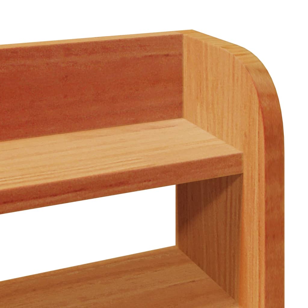 Testiera con Ripiani Marrone Cera 100 cm Legno Massello di Pino