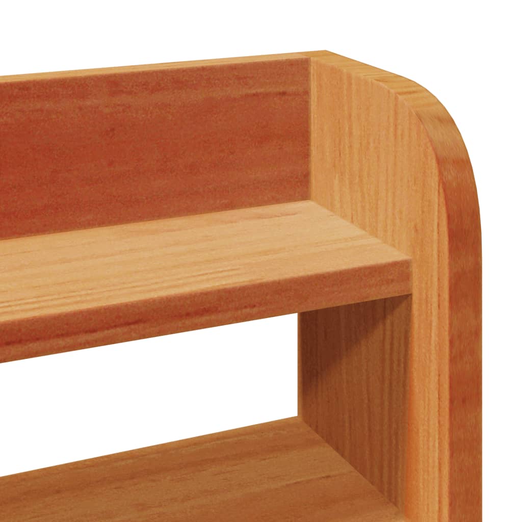 Testiera con Ripiani Marrone Cera 75 cm Legno Massello di Pino 850967