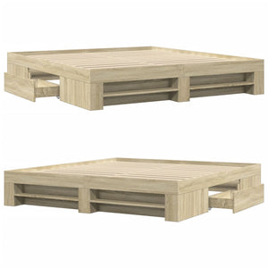 Giroletto senza Materasso-Struttura Letto Rovere Sonoma 180x200cm in Truciolato 668705