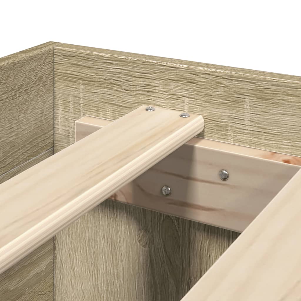 Giroletto senza Materasso-Struttura Letto Rovere Sonoma 180x200cm in Truciolato 668705