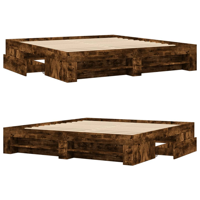 Giroletto senza Materasso Rovere Fumo 180x200 cm in Truciolato 3295454