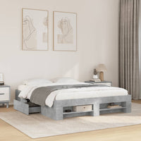Giroletto senza Materasso-Struttura Letto Grigio Cemento 160x200cm Truciolato 342210