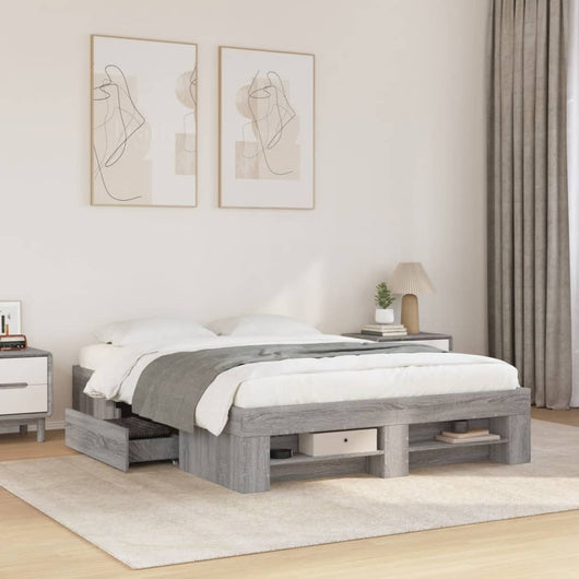 Giroletto-Struttura Letto Grigio Sonoma 140x200 cm in Legno Multistrato 974557
