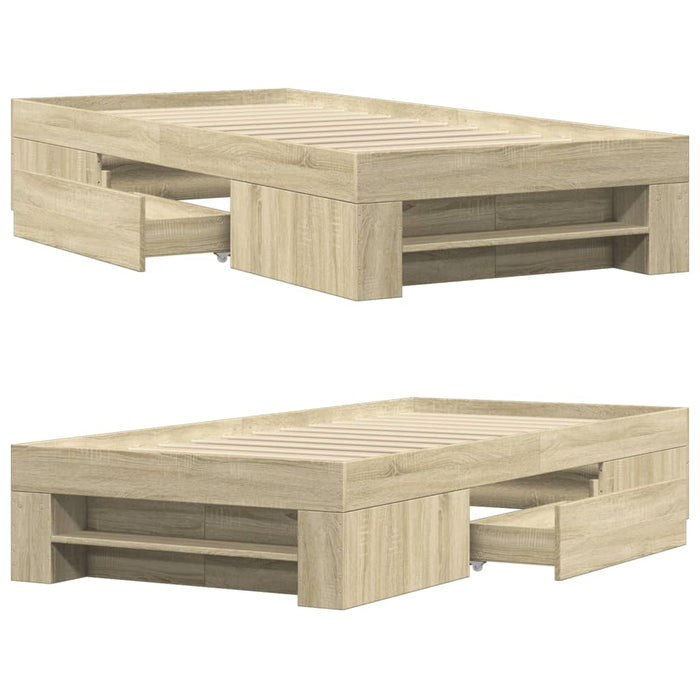 Giroletto senza Materasso-Struttura Letto Rovere Sonoma 100x200cm in Truciolato 413885