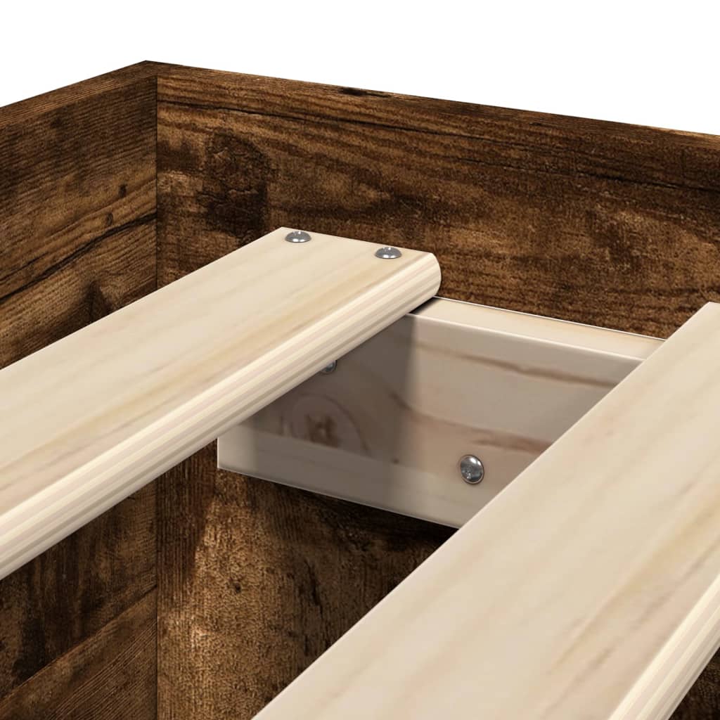 Giroletto senza Materasso-Struttura Letto Rovere Fumo 90x200 cm in Truciolato 592011