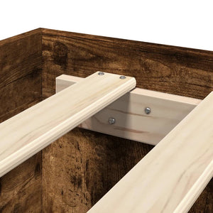 Giroletto senza Materasso-Struttura Letto Rovere Fumo 140x190 cm in Truciolato 828018