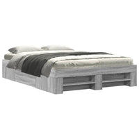 Giroletto-Struttura Letto Grigio Sonoma 135x190 cm in Legno Multistrato 605246