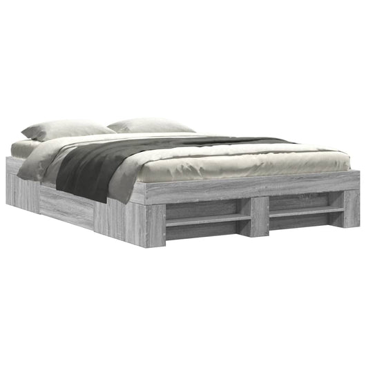Giroletto-Struttura Letto Grigio Sonoma 135x190 cm in Legno Multistrato 605246