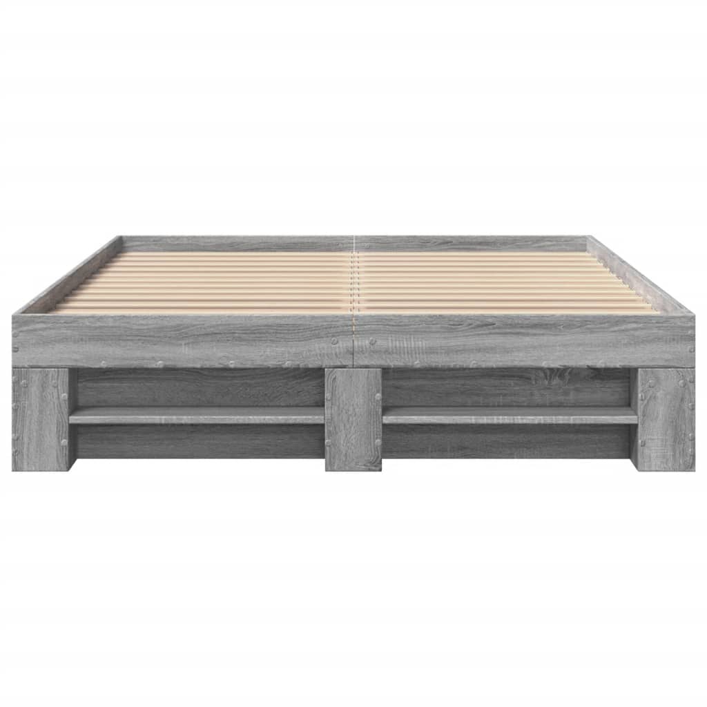 Giroletto-Struttura Letto Grigio Sonoma 135x190 cm in Legno Multistrato 605246