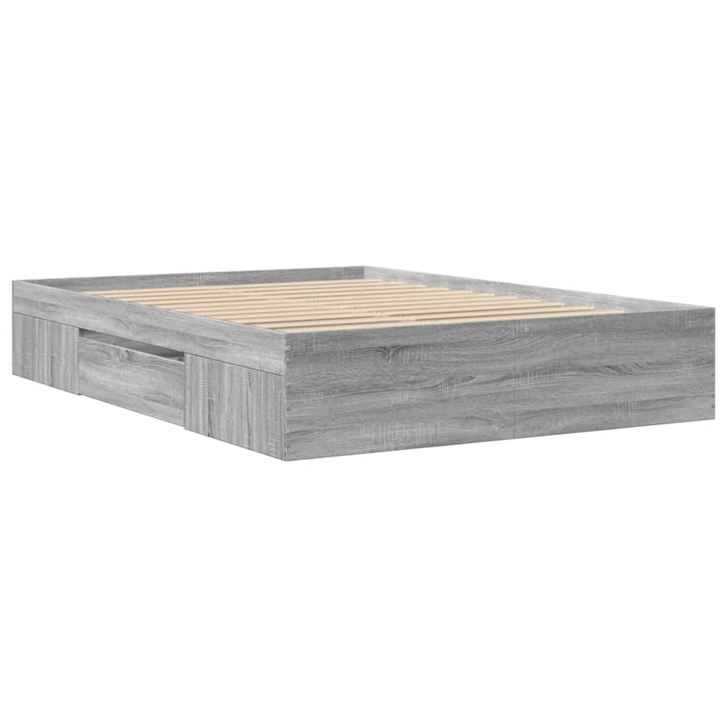 Giroletto-Struttura Letto Grigio Sonoma 135x190 cm in Legno Multistrato 605246