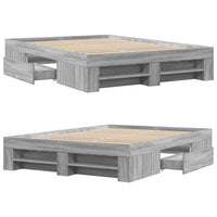 Giroletto-Struttura Letto Grigio Sonoma 135x190 cm in Legno Multistrato 605246
