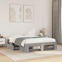 Giroletto-Struttura Letto Grigio Sonoma 135x190 cm in Legno Multistrato 605246