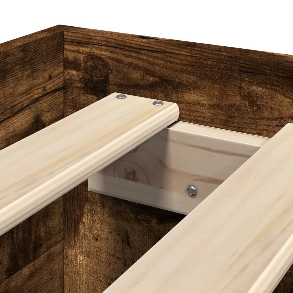 Giroletto senza Materasso-Struttura Letto Rovere Fumo 90x190 cm in Truciolato 438260