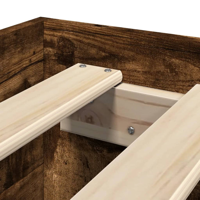 Giroletto senza Materasso-Struttura Letto Rovere Fumo 90x190 cm in Truciolato 438260