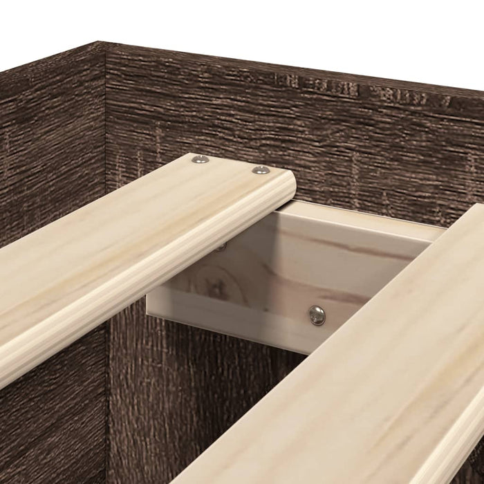 Giroletto senza Materasso-Struttura Letto Rovere Marrone 75x190cm in Truciolato 280818