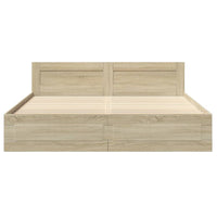 Giroletto Testiera-Struttura Letto Rovere Sonoma 200x200 cm Legno Multistrato 652249