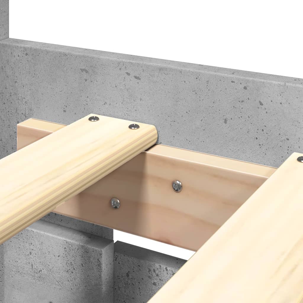 Giroletto Testiera-Struttura Letto Grigio Cemento 200x200 cm Legno Multistrato 658696