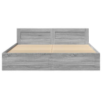 Giroletto Testiera-Struttura Letto Grigio Sonoma 180x200 cm Legno Multistrato 664064
