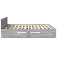 Giroletto Testiera-Struttura Letto Grigio Sonoma 180x200 cm Legno Multistrato 664064