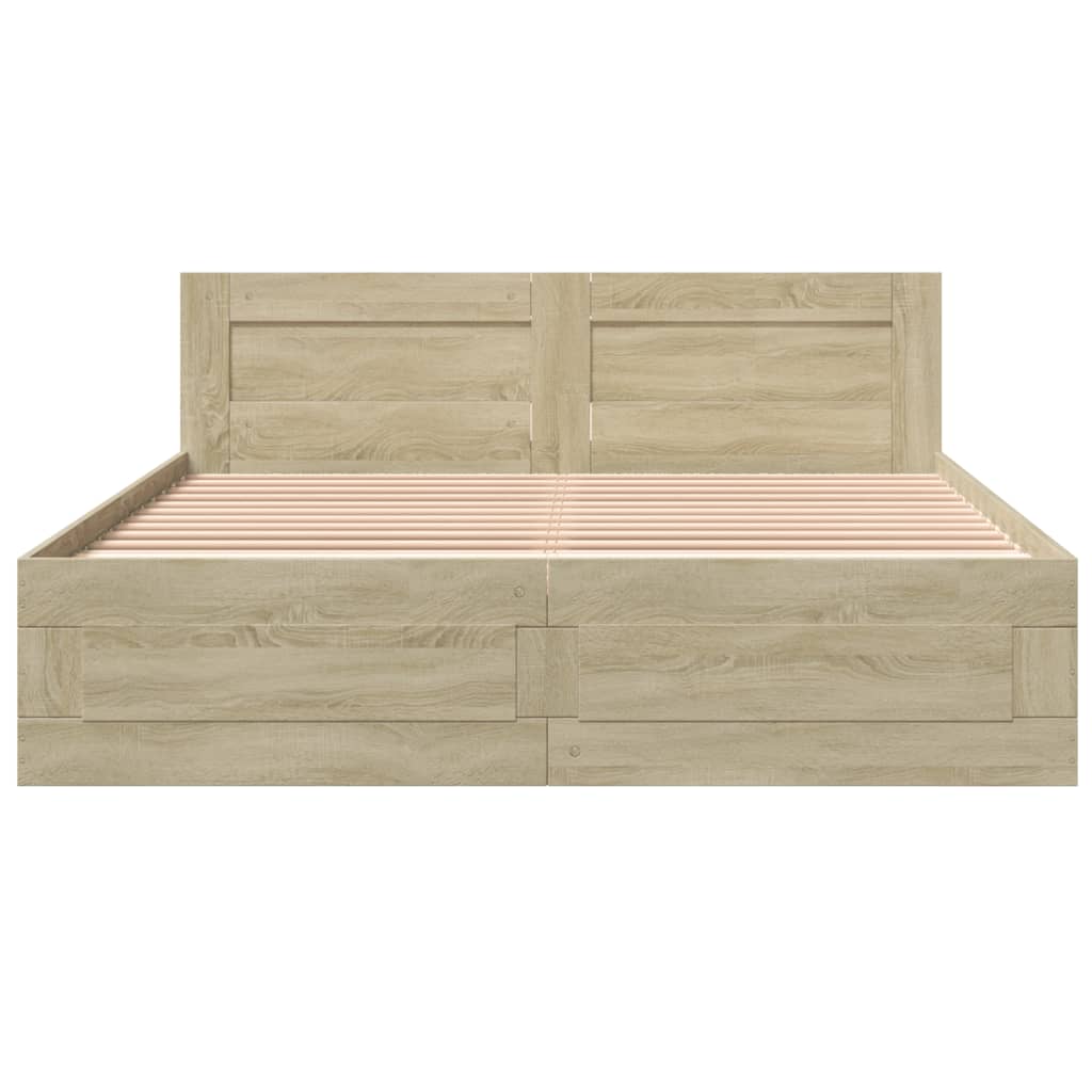 Giroletto Testiera Rovere Sonoma 160x200 cm Legno Multistrato