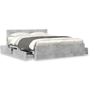 Giroletto Testiera Grigio Cemento 160x200 cm Legno Multistrato 3295551