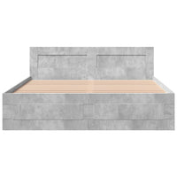 Giroletto Testiera-Struttura Letto Grigio Cemento 160x200 cm Legno Multistrato