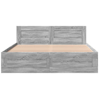 Giroletto Testiera-Struttura Letto Grigio Sonoma 160x200 cm Legno Multistrato 431058