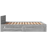 Giroletto Testiera-Struttura Letto Grigio Sonoma 160x200 cm Legno Multistrato 431058