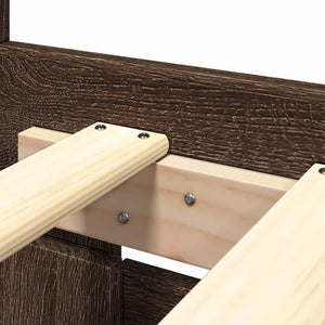 Giroletto Testiera-Struttura Letto Rovere Marrone 160x200 cm Legno Multistrato