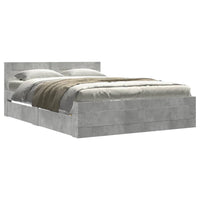 Giroletto Testiera-Struttura Letto Grigio Cemento 140x200 cm Legno Multistrato 221358