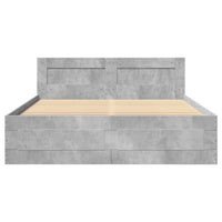 Giroletto Testiera-Struttura Letto Grigio Cemento 140x200 cm Legno Multistrato 221358