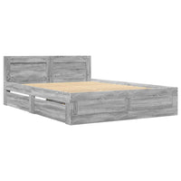 Giroletto Testiera-Struttura Letto Grigio Sonoma 140x200 cm Legno Multistrato 559827
