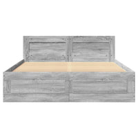 Giroletto Testiera-Struttura Letto Grigio Sonoma 140x200 cm Legno Multistrato 559827