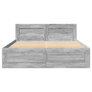 Giroletto Testiera-Struttura Letto Grigio Sonoma 140x200 cm Legno Multistrato 559827