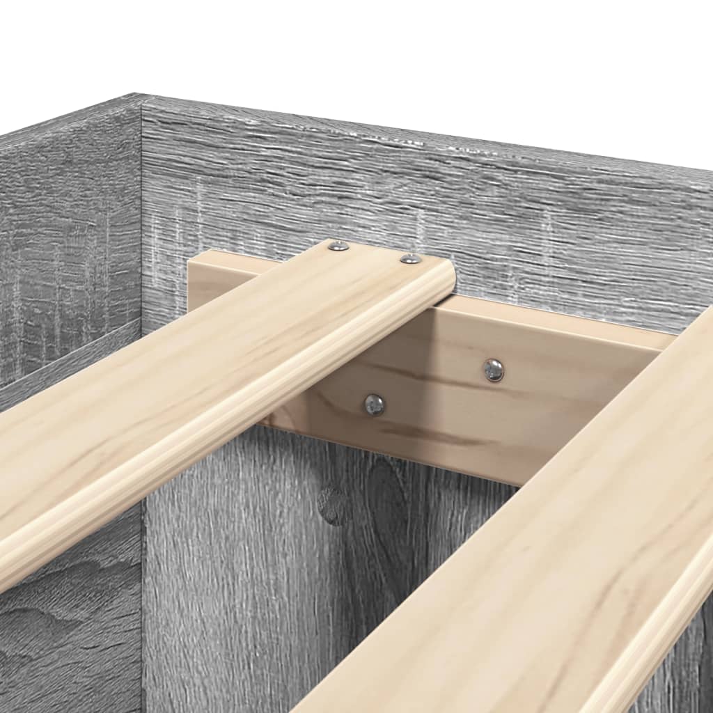 Giroletto Testiera-Struttura Letto Grigio Sonoma 140x200 cm Legno Multistrato 559827