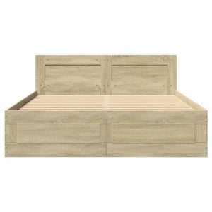 Giroletto Testiera-Struttura Letto Rovere Sonoma 120x200 cm Legno Multistrato 399986