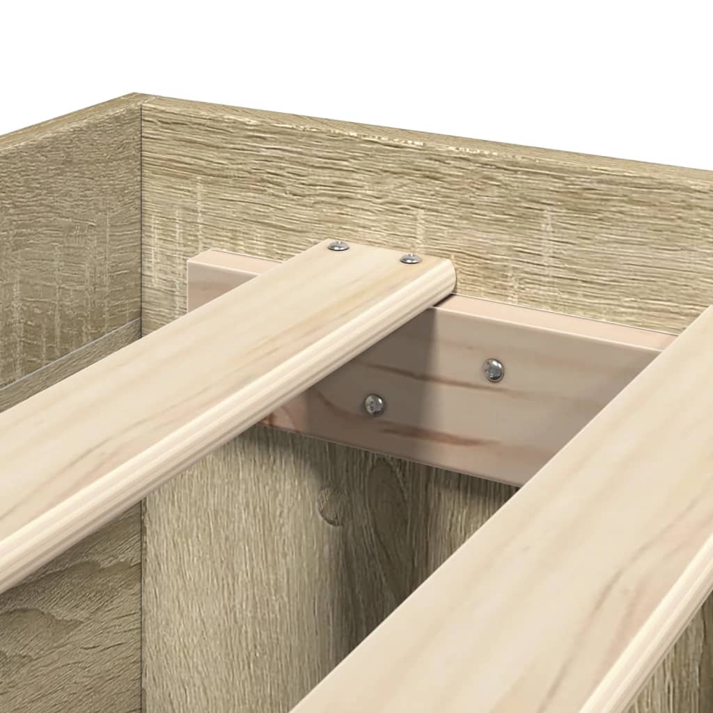 Giroletto Testiera-Struttura Letto Rovere Sonoma 120x200 cm Legno Multistrato 399986