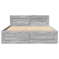 Giroletto Testiera-Struttura Letto Grigio Sonoma 120x200 cm Legno Multistrato 799819