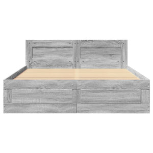 Giroletto Testiera-Struttura Letto Grigio Sonoma 120x200 cm Legno Multistrato 799819