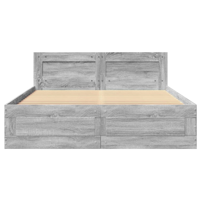 Giroletto Testiera-Struttura Letto Grigio Sonoma 120x200 cm Legno Multistrato 799819