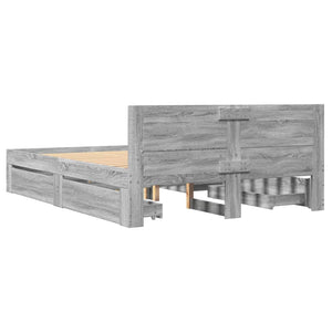 Giroletto Testiera-Struttura Letto Grigio Sonoma 120x200 cm Legno Multistrato 799819