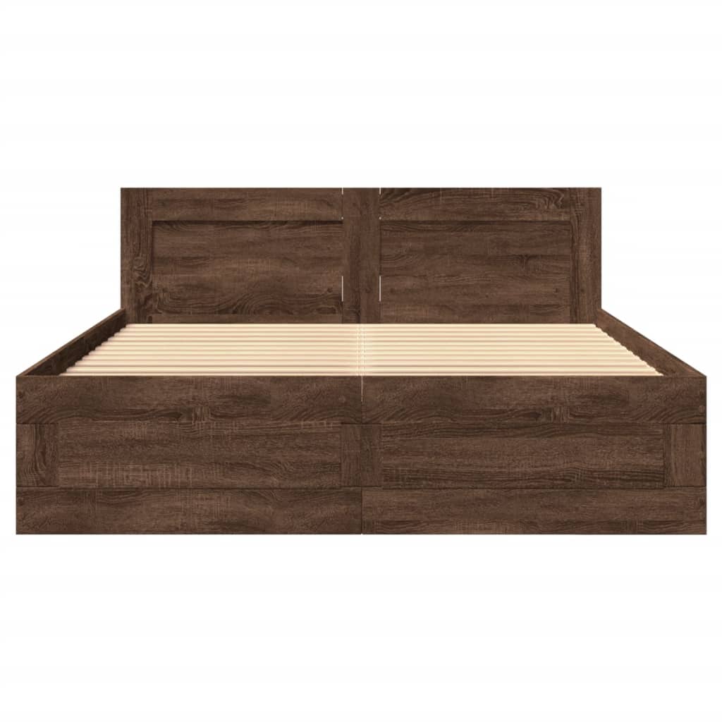 Giroletto Testiera-Struttura Letto Rovere Marrone 120x200 cm Legno Multistrato 886548