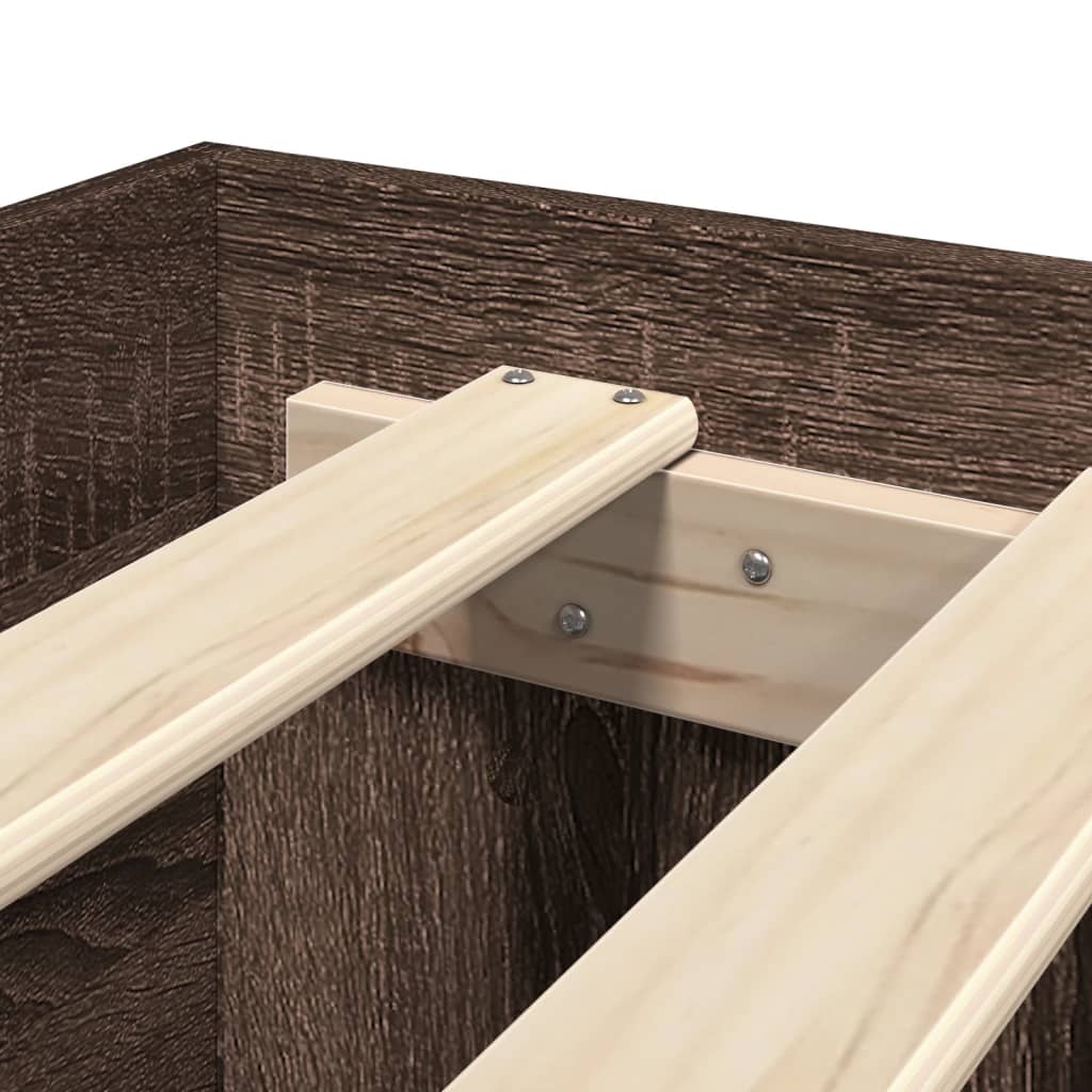 Giroletto Testiera-Struttura Letto Rovere Marrone 120x200 cm Legno Multistrato 886548