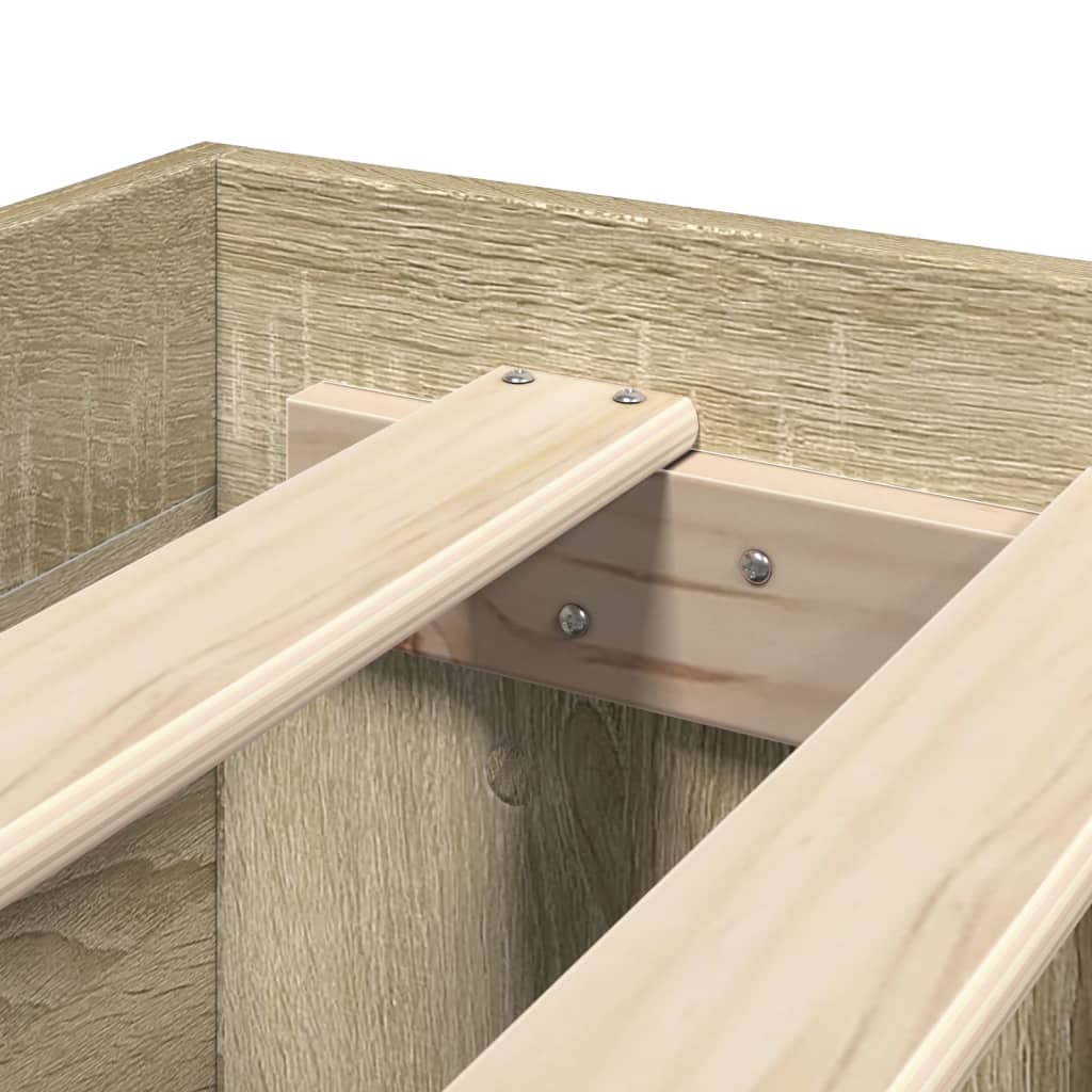 Giroletto Testiera-Struttura Letto Rovere Sonoma 100x200 cm Legno Multistrato 146172