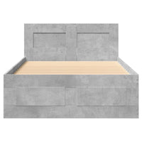Giroletto Testiera-Struttura Letto Grigio Cemento 90x200 cm Legno Multistrato 863538