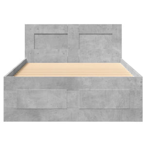 Giroletto Testiera-Struttura Letto Grigio Cemento 90x200 cm Legno Multistrato 863538