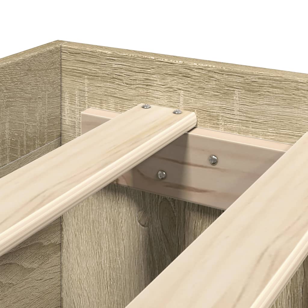 Giroletto Testiera-Struttura Letto con contenitore Rovere Sonoma 135x190 cm Legno Multistrato