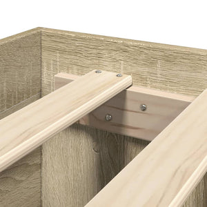 Giroletto Testiera-Struttura Letto con contenitore Rovere Sonoma 135x190 cm Legno Multistrato