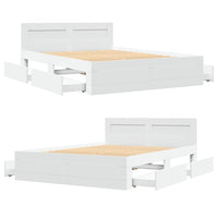 Giroletto con Testiera Bianco 120x190 cm in Legno Multistrato 3295604